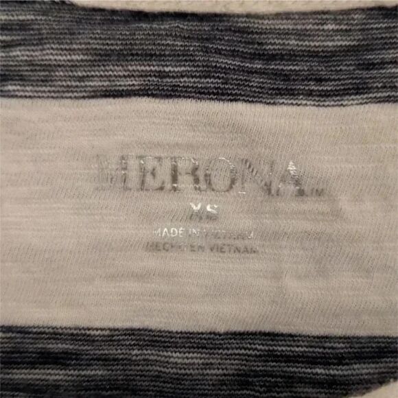 Merona Navy Striped Cotton Tee, Size XS - Picture 4 of 7